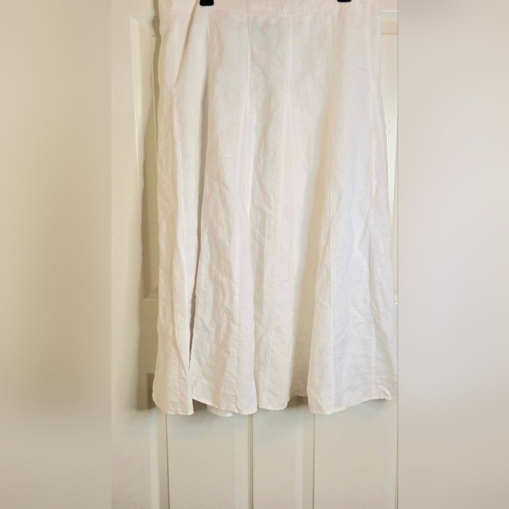 Ecologie 14 WHITE 100%LINEN Lined CottagecoreBeach Angel Modest Women Maxi Skirt